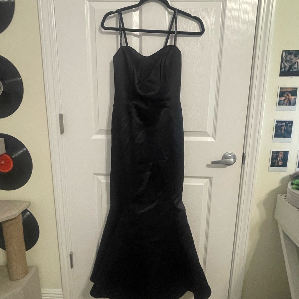Long black dress 
Brand: Morgan and Co.
Size: 5/6